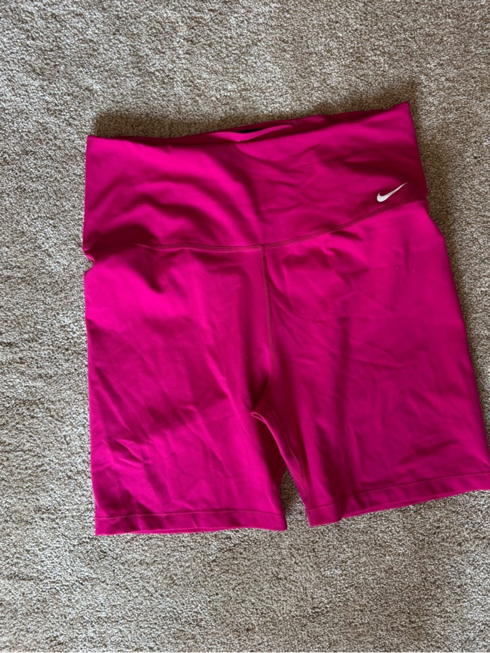 Nike Women's Hot Pink Mid-Thigh Performance Bike Shorts